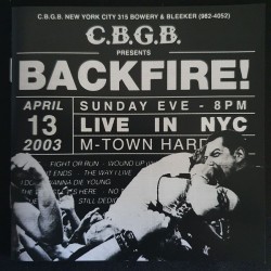 CD. Backfire! "Live at CBGB's"