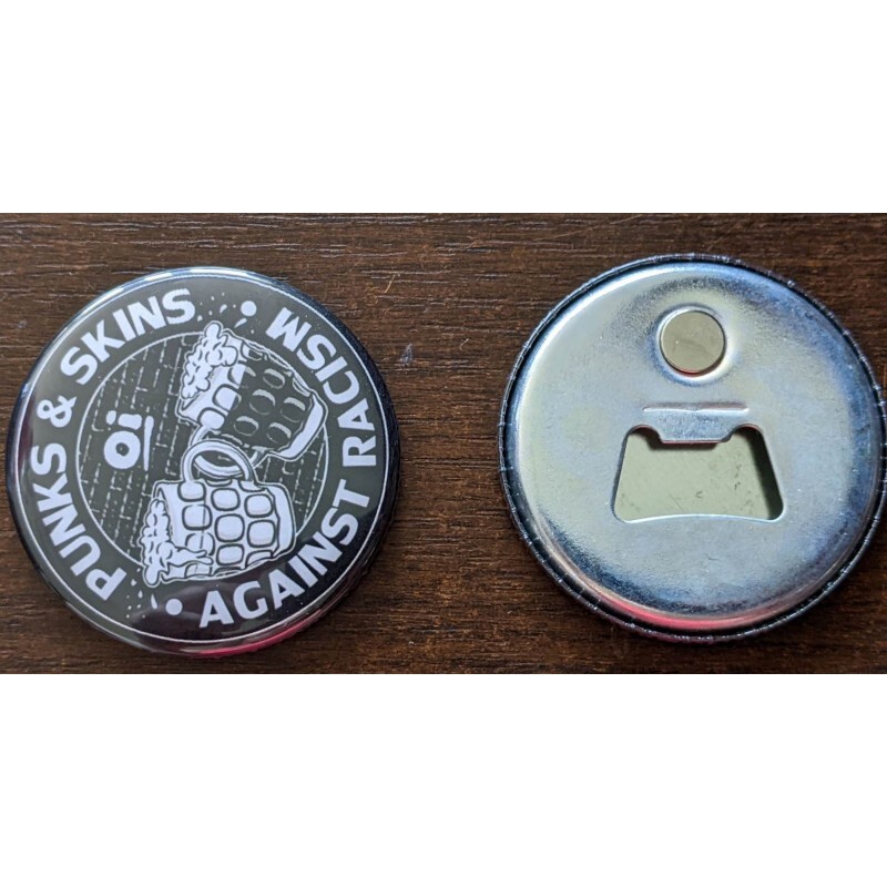 Otwieracz z magnesem. Punks and Skins against racism