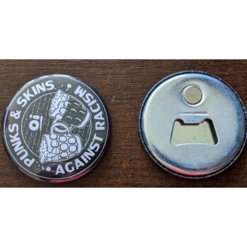 Otwieracz z magnesem. Punks and Skins against racism