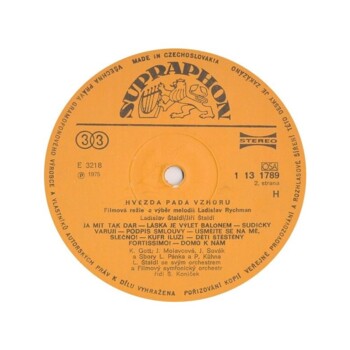 LP-UŻ. "Hvězda Padá Vzhůru" (Výběr Melodií Ze Stejnojmenného Filmu Režiséra Ladislava Rychmana) - kompilacja