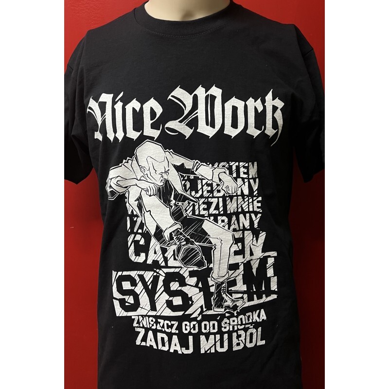 T-shirt. Nice Work -System - Czarne