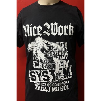 T-shirt. Nice Work -System - Czarne