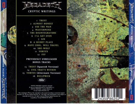 Megadeth "Cryptic Writings"