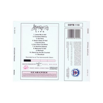 UŻ-CD. Venom "Live: Official Bootleg"