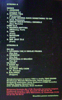 "Czadu -Sedes / Fort B.S. / Ga Ga* / Sajgon" - split