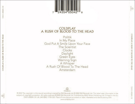 Coldplay "A Rush Of Blood To The Head"