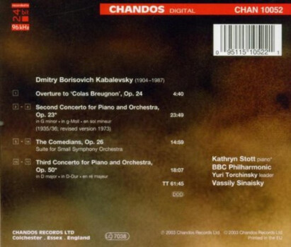 Kabalevsky/Kathryn Stott, BBC Philharmonic, Vassily Sinaisky "Piano Concerto No. 2, Piano Concerto No. 3, Colas Breugnon Overture, The Comedians"