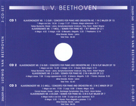 L. V. Beethoven "Piano Concerts No. 1-3 / Piano Sonatas"