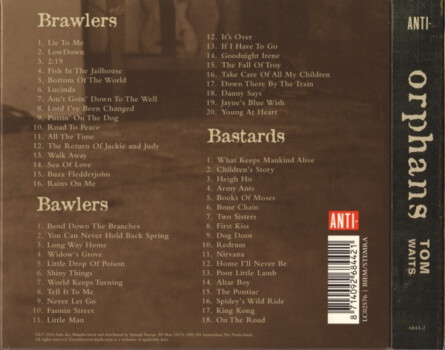 Tom Waits "Orphans: Brawlers, Bawlers & Bastards"