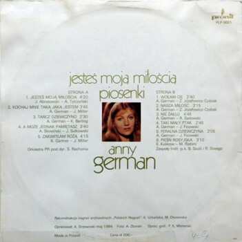 Anna German "Jesteś Moją Miłością, Piosenki Anny German"