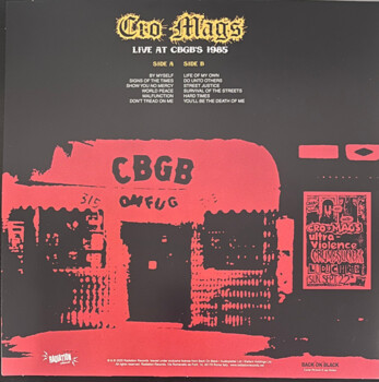 Cro Mags "Live At Cbgb’s 1985"