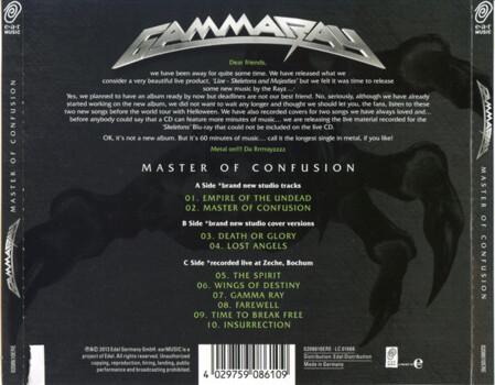 Gammaray "Master Of Confusion" CD