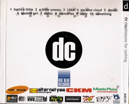 De Coy "Pleasure For Nothing" CD