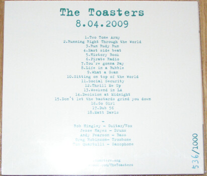 The Toasters "Live At CDQ" CD