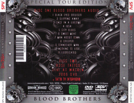 Rose Tattoo "Blood Brothers" CD/DVD