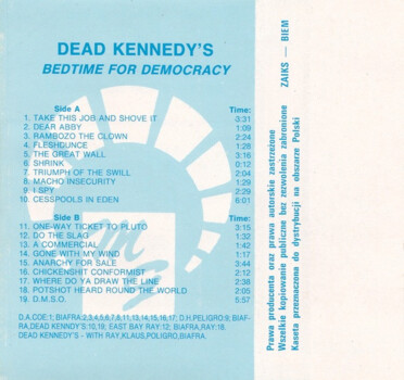 Dead Kennedys "Bedtime For Democracy" MC