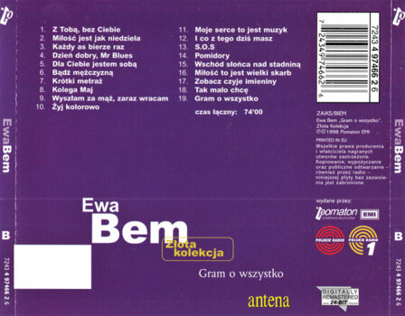Ewa Bem "Gram o Wszystko" CD