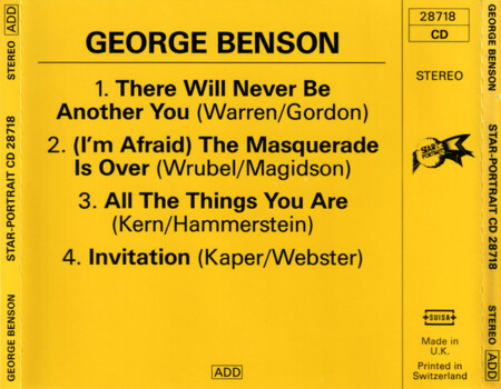 George Benson Quartet "The Electifying George Benson" CD