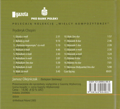 Janusz Olejniczak "Chopin -Wielcy Kompozyorzy 2" CD