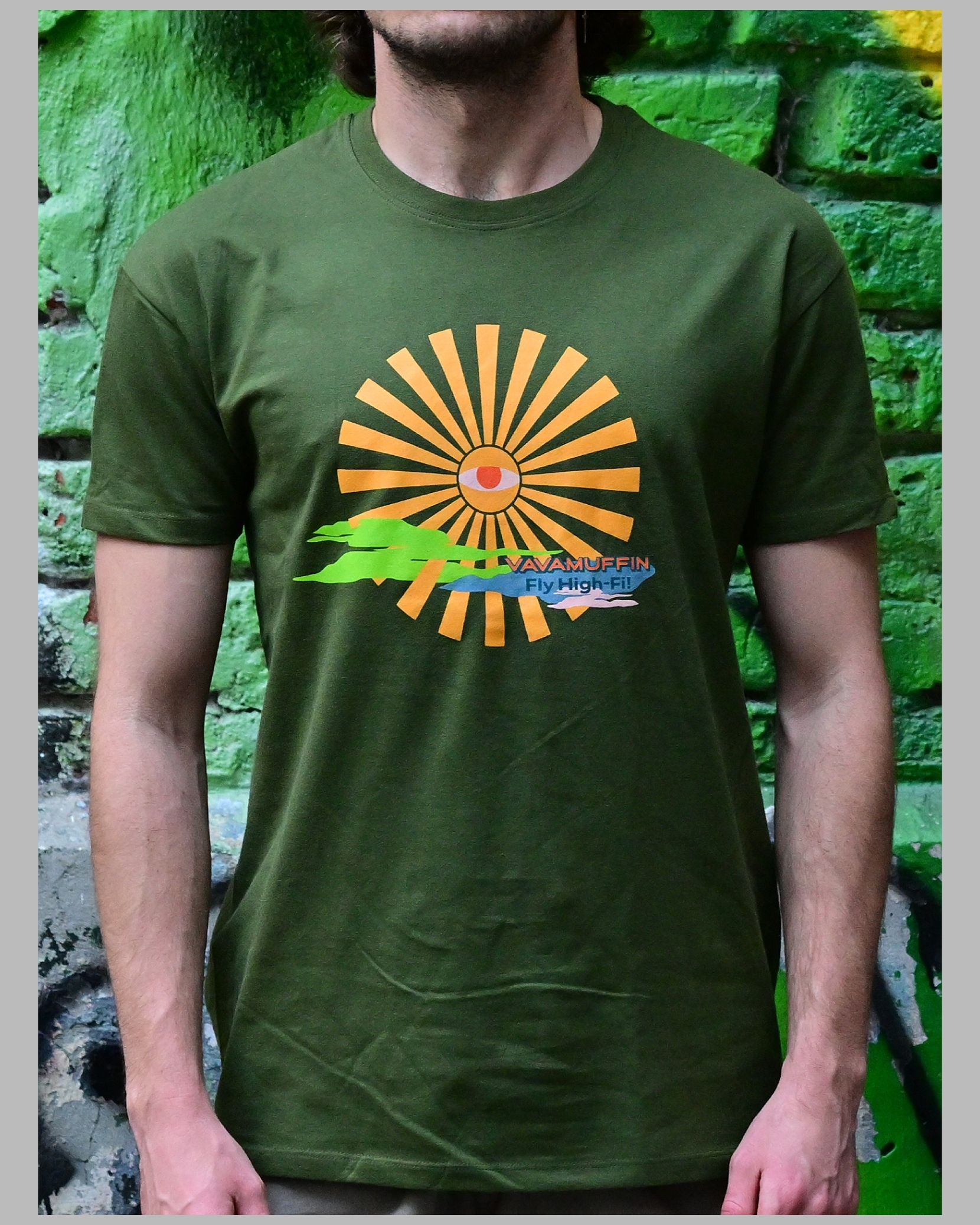 Koszulka Vavamuffin wzór Fly High-Fi! - Ciemny Khaki (Dark Khaki)