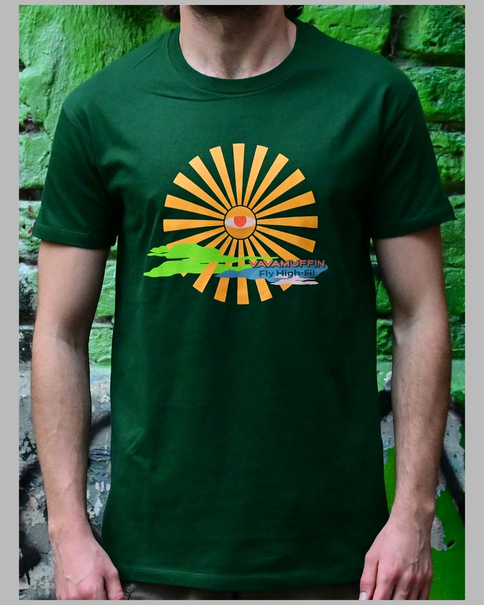 Koszulka Vavamuffin wzór Fly High-Fi! - Butelkowy Zielony (Bottle Green)