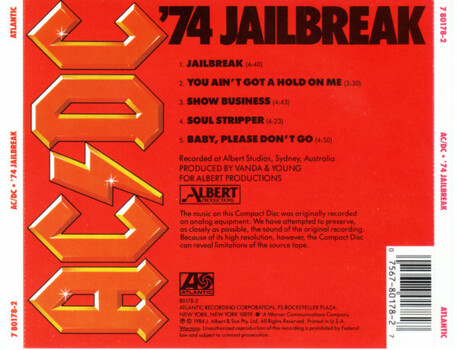 AC/DC "'74 Jailbreak" CD