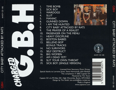 Charged G.B.H. "City Baby Attacked By Rats" CD