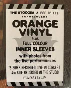 The Stooges "A Fire Of Life" 2LP (orange)