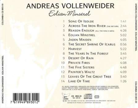 Andreas Vollenweider "Eolian Minstrel" CD